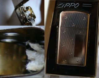 Zippo 1956 _10k Gold Filled_ Cobra Head / Wheel Guard Engine Turned & Stars