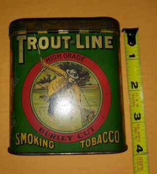 Early 1900s Trout - Line Smoking Tobacco Pocket Tin 2