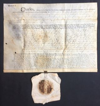 1734 Maryland Deed With Seal Signed By Gov Samuel Ogle