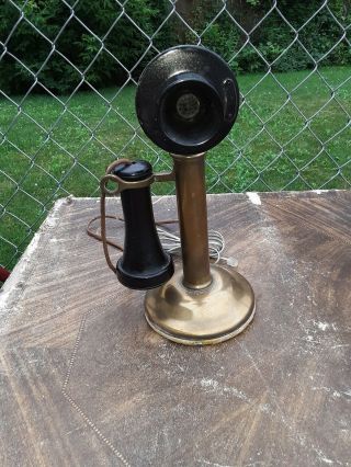 Antique 1903 Western Electric Candlestick Telephone Brass & Metal
