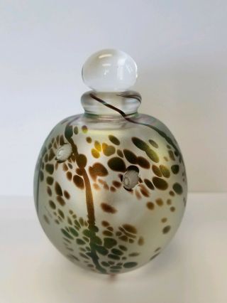 Robert Eickholt Studio Art Glass Aurene Perfume Bottle W/ Stopper 1994