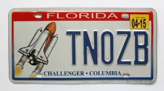 Florida Nasa Columbia Challenger Space Shuttle Specialty Graphic License Plate