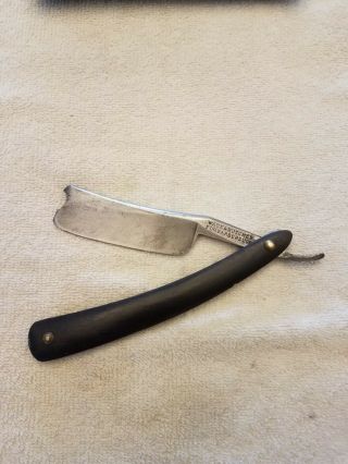 Antique Wade And Butcher 1 ",  Wide Bladed Straight Razor For Barber’s Use