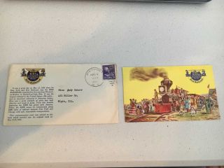 May 1951 Erie Railroad 100th Anniversary Postcard/envelope Piermont,  Ny