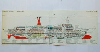 Ts Hamburg German Atlantic Line Cruise (1970) Cartoon Deck Plan