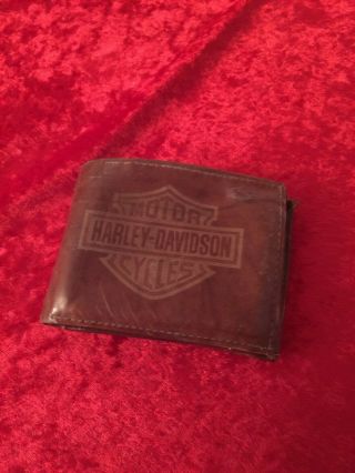 Harley Davidson Leather Wallet With Hidden Compartment For Your Larger Bills
