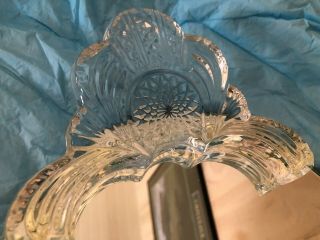 Large Mirrored Vanity Tray Oval Shaped with Crystal Glass Handles & Trim 6