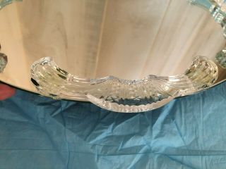 Large Mirrored Vanity Tray Oval Shaped with Crystal Glass Handles & Trim 7