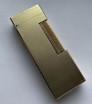 Early Dunhill Gold ‘barley’ Rollagas Lighter - Overhauled & Lovely