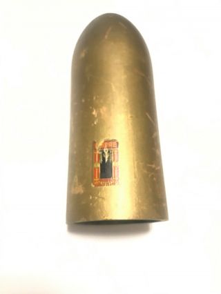 Vintage COTY Chypre De Coty Perfume Bottle Mortar Shell Shape Wood Glass France 6