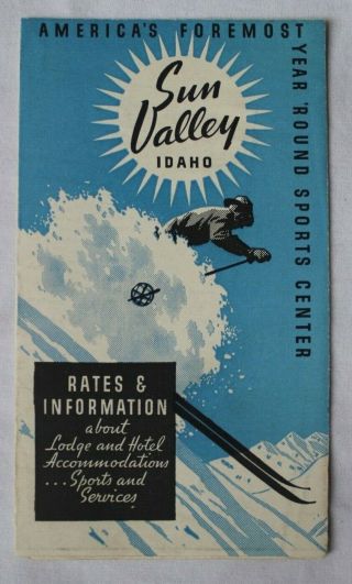 1930s Vintage Sun Valley Idaho Union Pacific Railroad Rate Information Brochure