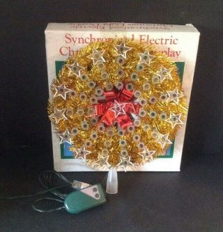 Vintage Synchronized Electric Christmas Light Display Tree Topper Display 10 "