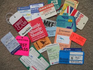 20 X Various Airline Paper Boarding Passes & Labels Including Uta & Air Uk