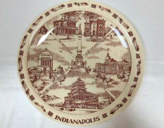 Vintage Memorial Plate - Indianapolis,  Indiana - By Vernon Kilns