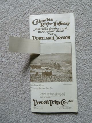 1920s Columbia River Highway Portland Oregon Tyrrell Trips Co Brochure Pamphlet
