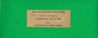 1934 Surface Transportation System From Playland To White Plains