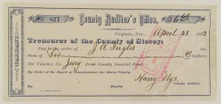 1893 Storey County Auditor 