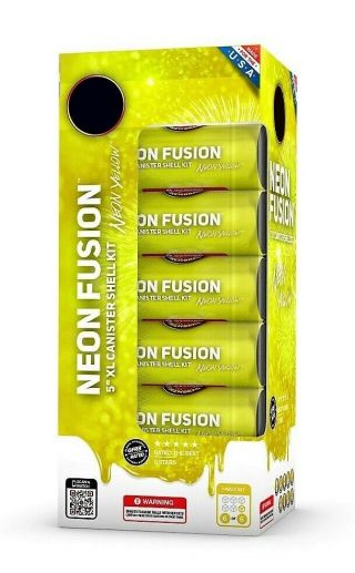 Neon Yellow (6 Pack) Full Box Xl 5 " Canisters Shells Fireworks Label