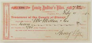 1895 Storey County Auditor 