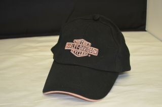 Harley Davidson Black/pink Logo Baseball Cap/hat Os