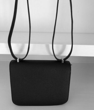 Authentic Hermes Black Classic Handbag Mini 18cm Bag 2