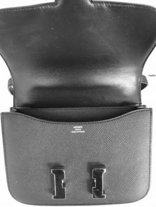 Authentic Hermes Black Classic Handbag Mini 18cm Bag 4