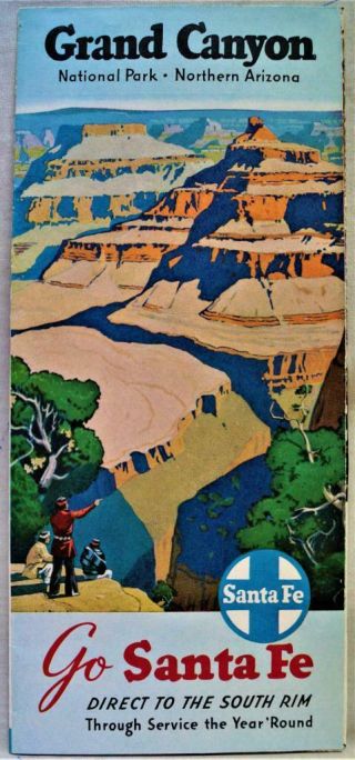 Santa Fe Railroad Grand Canyon National Park Advertising Brochure 1949 Vintage