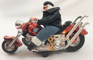 Collectible Santa Biker On Musical Motorcycle Plays Born To be Wild - 4