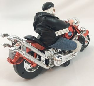Collectible Santa Biker On Musical Motorcycle Plays Born To be Wild - 6