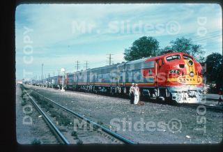Duplicate Slide Atsf Santa Fe F7a 34 & 4 W/passenger Train Gallup Nm 1966
