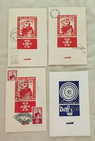 DOGFISH aka Robert Rudine MAIL ART Museum of Artistamps (MOA) 8 postcards 4 ltrs 4