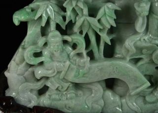 Cert ' d Untreated 2 color Nature A jadeite statue Sculpture Brush pot 笔筒 q02495Q 4