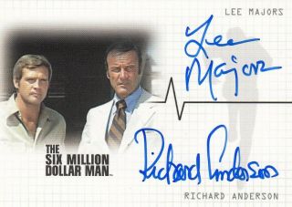 The Six Million Dollar Man Lee Majors & Richard Anderson Dual Da1 Auto Card