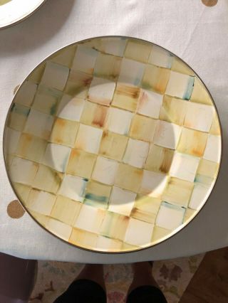 Mackenzie - Childs Parchment Check Dinner Plates - Retired Set Of 6