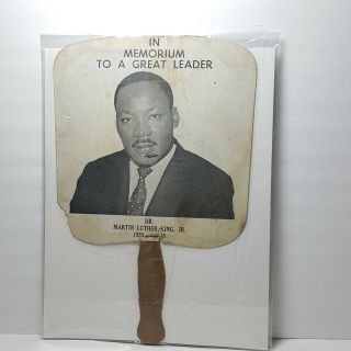 Vintage Martin Luther King Jr Hand Held Fan Funeral Memorial