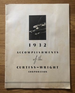 Scarce 1933 Curtiss Wright Aviation Booklet Airplanes,  Engines,  Airports Etc