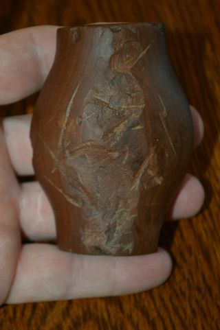 Large Banded Claystone Archaic Bottle Bannerstone Clay Co,  Arkansas 3.  25 X 2.  3/8