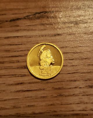 1/4 Oz.  Gold Coin Rarities Disney Snow White Series Grumpy