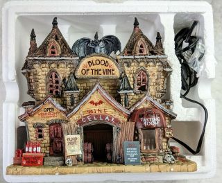 Lemax Halloween Spooky Town Blood Of The Vine Wine Cellar Retired 2013