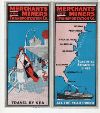 1933 Merchant & Miners Steamship Service To Florida