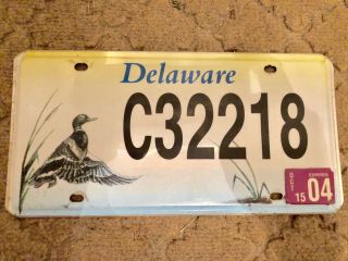 2004 Delaware Duck Specialty License Plate Rare Graphic