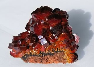 :) Lqqk Gemmy Glowing Red Vanadinite Crystals From Morocco :)