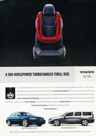 2006 Volvo S60r V70r S60 V70 R Advertisement Print Art Car Ad D57