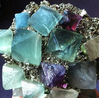 Huge Fluorite pyrite mineral specimen cluster quartz crystal healing 5
