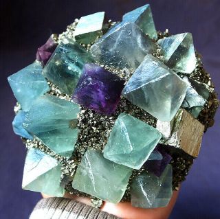Huge Fluorite pyrite mineral specimen cluster quartz crystal healing 6