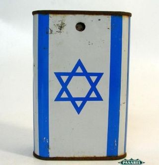 Tin KKL JNF Charity Tzedakah Money Box Israel 1970s 3