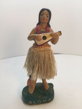 Vintage Hawaiian Hula Bobble Nodder Girl Doll Figurine Japan Aloha