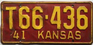 Vintage 1941 Kansas Truck License Plate