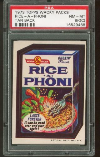 1973 Topps Wacky Packs Rice - A - Phoni Psa 8 Nm/mt (oc) Series 3 Packages