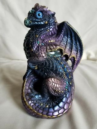 Windstone Editions Dragon Figurine Pena 88 Peacock Blue Purple